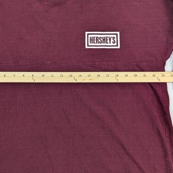 Hersheys Chocolate Long Sleeve Spell Out Purple Tshirt Size XL - Picture 7 of 9
